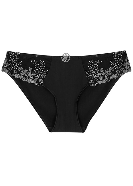  Simone Pérèle Delice Black Lace-trimmed Briefs - 2 