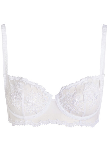  Simone Pérèle Intrigue Embroidered Half-cup Bra - White - 32c 