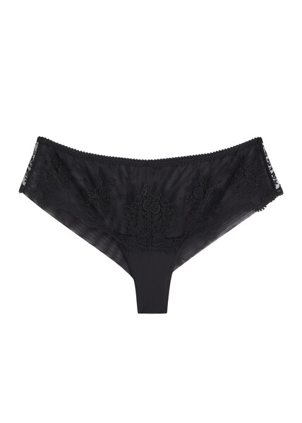  Simone Pérèle Intrigue Embroidered Tulle Briefs - Black - 3 (uk 12 / M) 