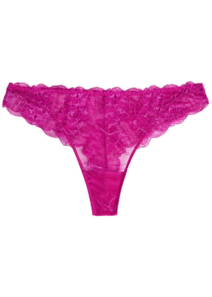  Simone Pérèle Reve Lace Thong - Pink - 3 (uk 12 / M) 
