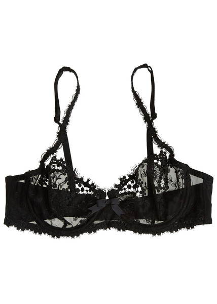  Simone Pérèle Wish Black Lace Half-cup Bra - 30e 
