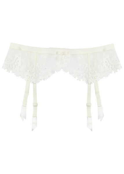  Simone Pérèle Wish Ivory Lace Suspender Belt - 1 