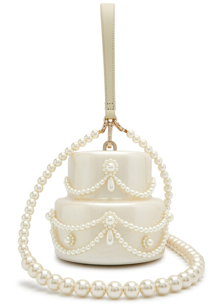  Simone Rocha Embellished Cake Top Handle Bag - Pearl - One Size 