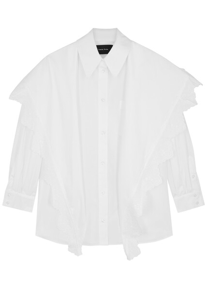  Simone Rocha Layered Cotton-poplin Shirt - White - Xs 