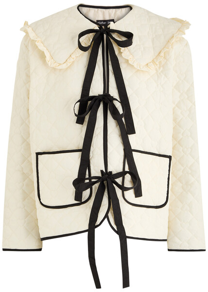  Sister Jane Swallow Quilted Shell Jacket - Cream - 12 (uk12 / M) 