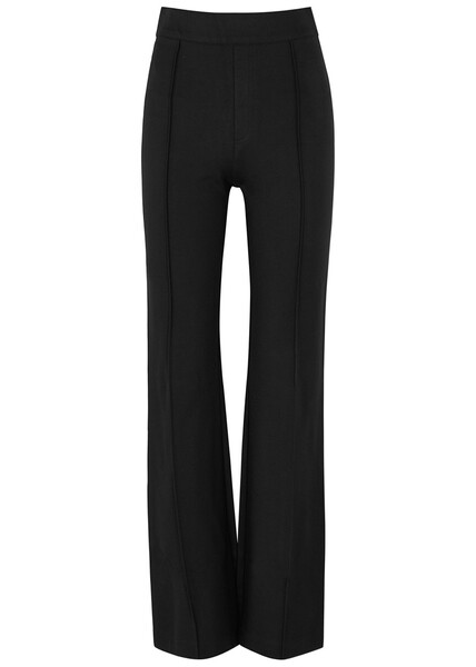  Spanx Black Stretch-jersey Flared-leg Trousers - L 
