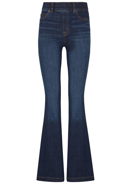  Spanx Dark Blue Flared-leg Jeans - L 