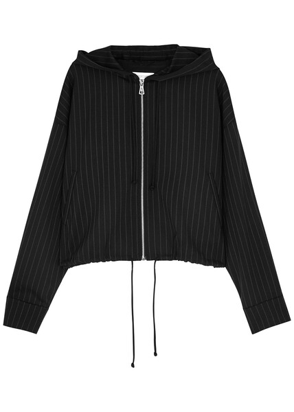  Sportmax Fido Black Pinstriped Stretch-wool Jacket - 12 