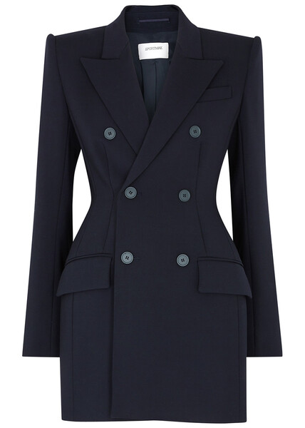  Sportmax Gitano Navy Stretch-wool Blazer - Uk12 