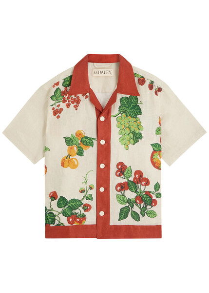  Ss Daley Picnic Printed Linen Shirt - Multicoloured 1 - L 