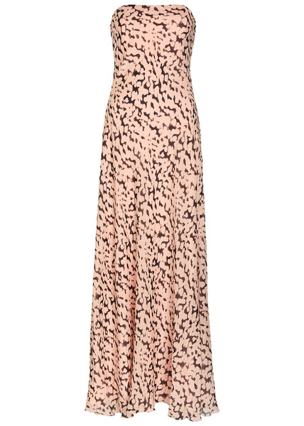  Staud Cassie Tortoise-print Silk Maxi Dress - Pink - 8 (uk12 / M) 