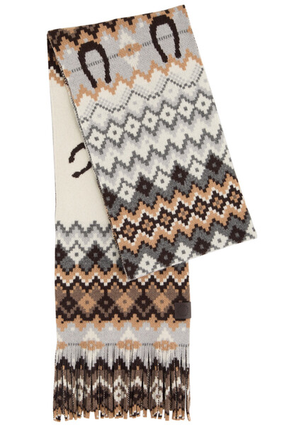 Stella Mccartney Fair Isle Intarsia Wool Scarf - Multicoloured 1 - One Size 