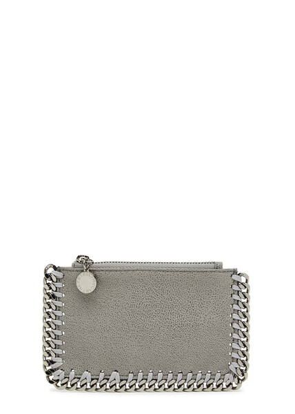  Stella Mccartney Falabella Faux Suede Card Holder - Grey 