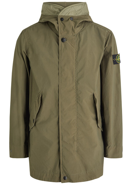  Stone Island Light Compact Shell Parka Coat - Green - S 