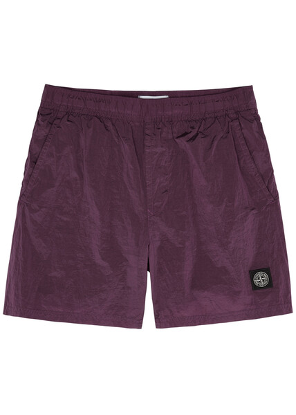  Stone Island Logo Shell Swim Shorts, Shorts, Purple 