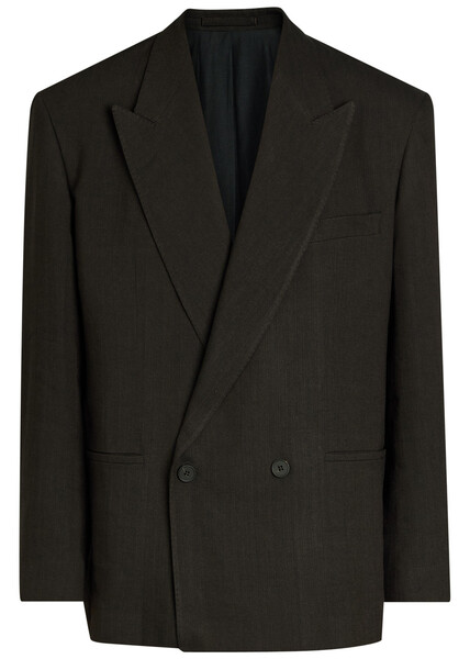  Studio Nicholson Double-breasted Woven Blazer - Brown - M 