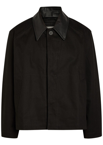  Studio Nicholson Dover Leather-collar Canvas Barn Jacket - Black - M 