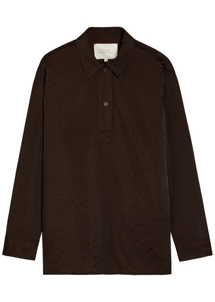  Studio Nicholson Pinole Nylon And Wool-blend Shirt - Brown - 12 (uk12 / M) 