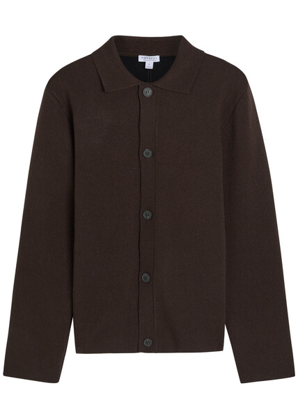  Sunspel Double Face Merino Wool-blend Overshirt - Brown - M 