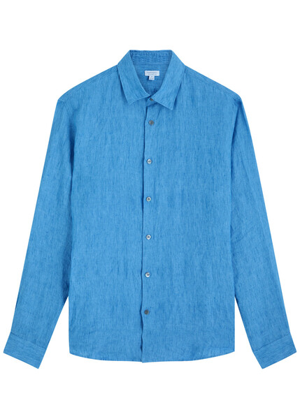  Sunspel Linen Shirt - Blue - S 