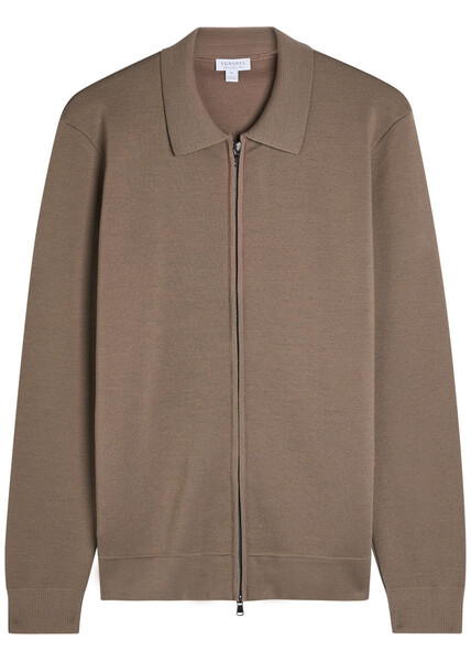  Sunspel Merino Wool Jacket - Sand - S 