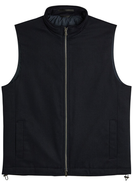  Sunspel Quilted Wool-blend Gilet - Navy - Xl 