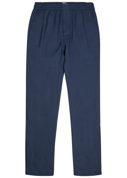  Sunspel Tapered-leg Linen Trousers - Navy - S 