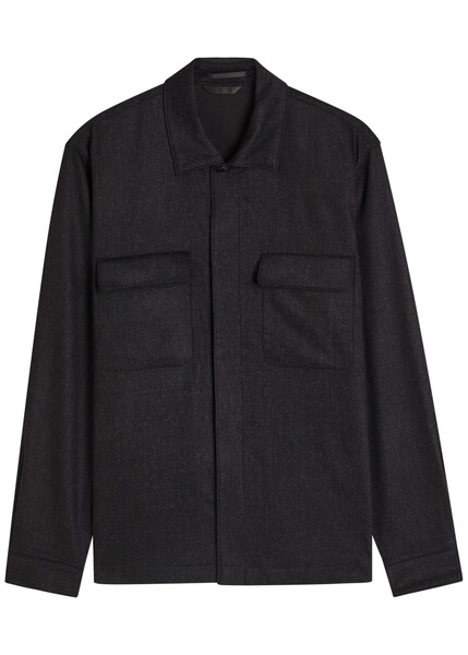  Sunspel Wool And Cashmere-blend Overshirt - Charcoal - L 