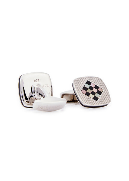  Tateossian Checker Sterling Silver Cufflinks 