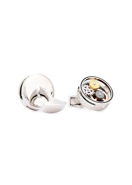  Tateossian Gear Rhodium Cut-out Cufflinks - Silver 