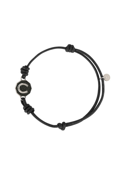  Tateossian Medium Infinity Knot Black Cord Bracelet 