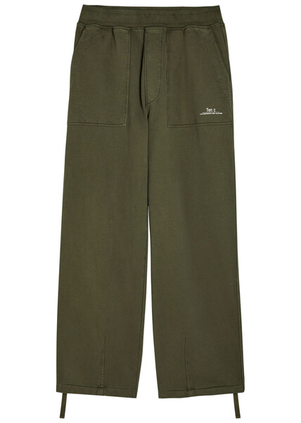  Ten C Straight-leg Cotton Sweatpants - Olive - S 