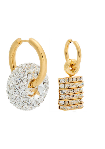  Timeless Pearly Crystal-embellished 24kt Gold-plated Hoop Earrings - One Size 