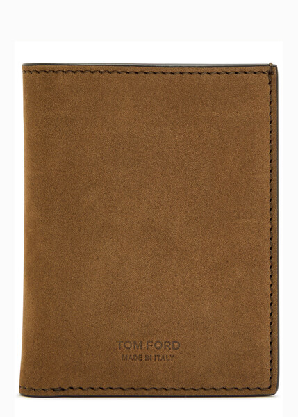  Tom Ford Nubuck Card Holder - Brown - One Size 