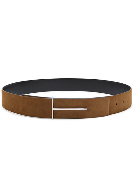 Tom Ford Reversible Nubuck Belt - Brown - 85 (xs) 