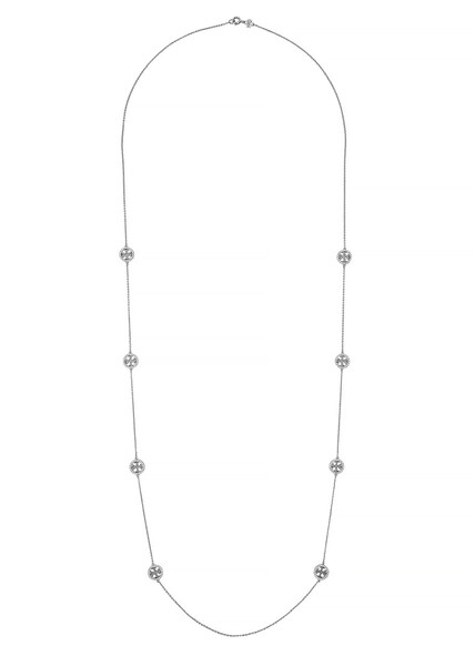  Tory Burch Miller Logo Silver-tone Necklace - One Size 