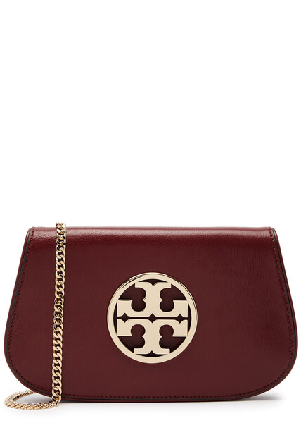  Tory Burch Reva Leather Clutch - Red - One Size 