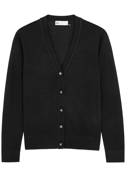  Tory Burch Simone Wool-blend Cardigan - Black - Xl 