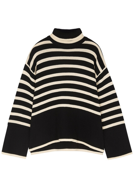 Toteme Striped Wool-blend Jumper - Black - S 