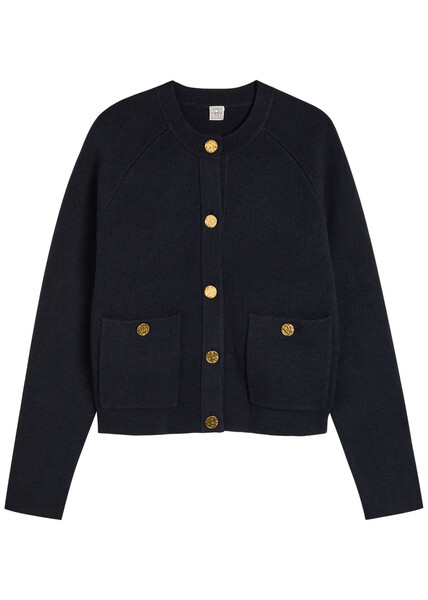  Toteme Wool-blend Cardigan - Navy - Xs (uk6 / Xs) 
