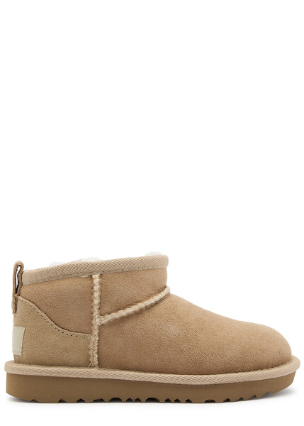  Ugg Kids Classic Ultra Mini Suede Ankle Boots - Brown 