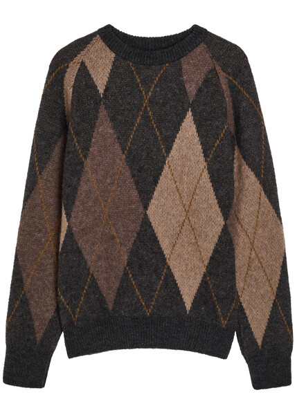  Universal Works Argyle Alpaca-blend Jumper - Brown - S 