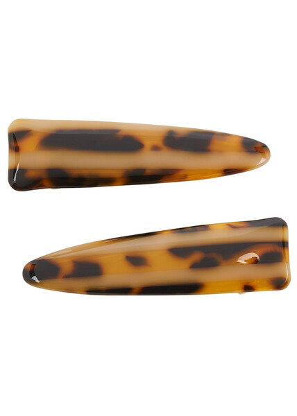  Valet Studio Turin Tortoiseshell Hair Clips - Set Of Two - Brown - One Size 