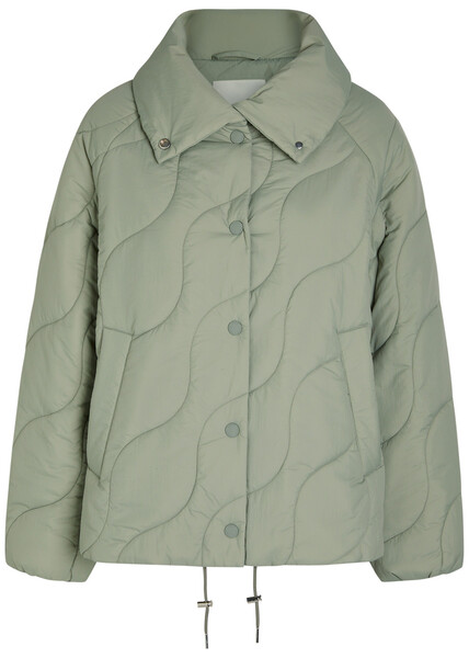  Varley Fabia Quilted Nylon Jacket - Light Green - L (uk14 / L) 