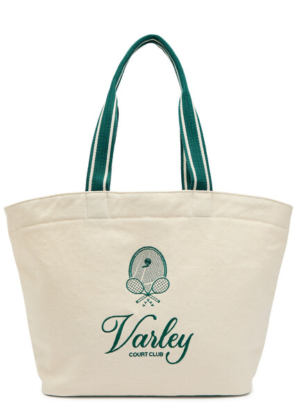  Varley Robinson Embroidered Canvas Tote Bag - Ivory - One Size 