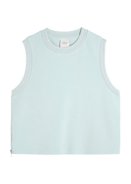  Varley Shea Crop Stretch-jersey Tank - Light Blue - M (uk12 / M) 