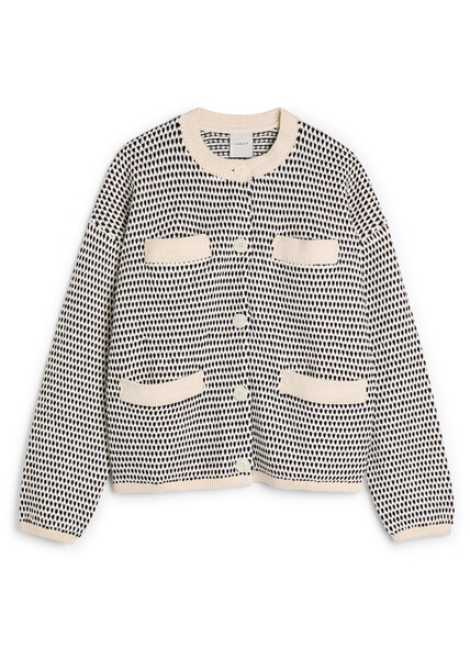  Varley Tidewell Textured Knit Jacket - Cream - Xs (uk6 / Xs) 