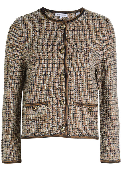  Veronica Beard Brisa Tweed Jacket - Brown - Xs (uk6 / Xs) 