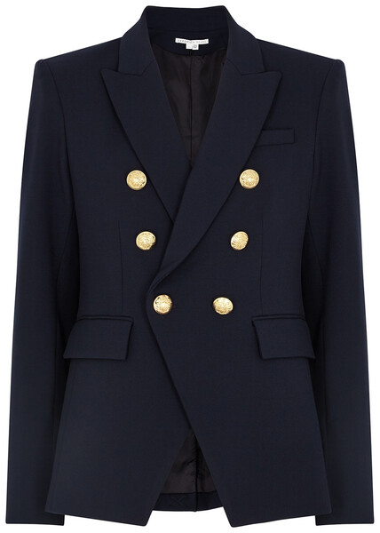  Veronica Beard Miller Dickey Crepe Blazer - Navy - 6 