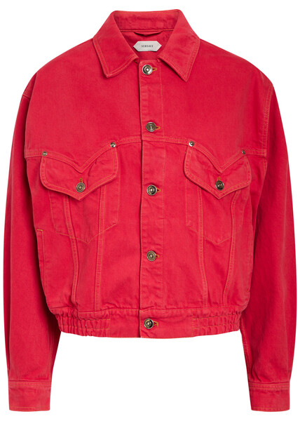  Versace Blouson Denim Jacket - Red - 46 (uk14 / L) 